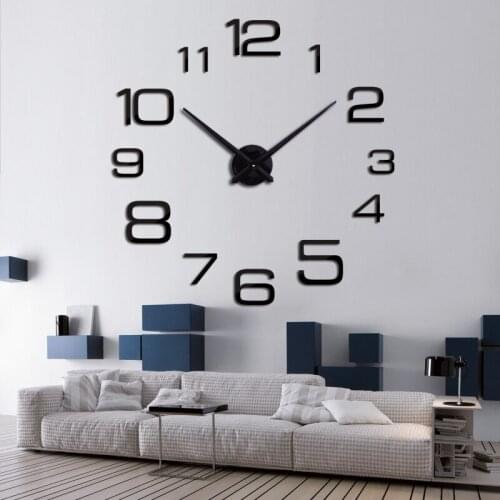 3D Watch Clock Acrylic Mirror Wall Stickers Home Decoration Modern European Style Reloj De Pared Living Room Kitchen Decoration
