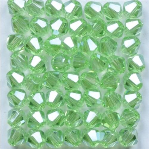 4mm Light Green AB Crystal Czech Beads Bicone Shape Stone Jewelry Findings Earrings Glass Charms Bracelet Accessories