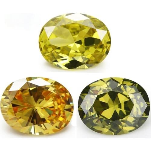 5.60-6.00Cts Natural Gemstone Size 9x11mm Oval Cut Golden Yellow Olive Yellow Olive Green Sri-Lanka VVS Gemstone 5A Loose Stone