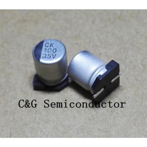 50pcs 35V 100UF SMD 6*7.7mm Aluminum electrolytic capacitors good quality ROHS