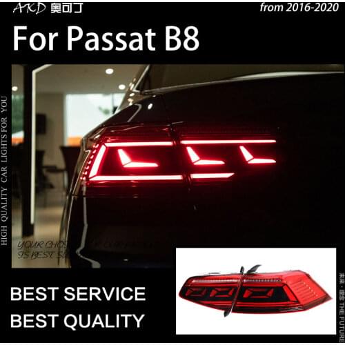 AKD Car Styling for VW Passat B8 Tail Lights 2015-2019 Passat LED Tail Lamp LED DRL Dynami Signal Brake Reverse auto Accessories