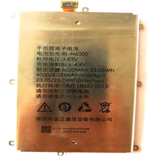 6020mAh / 6200mAh BL-N6000 Phone Battery For Gionee GN8001 M5plus M5 GN5002 Phone Batteries with Repair Tools