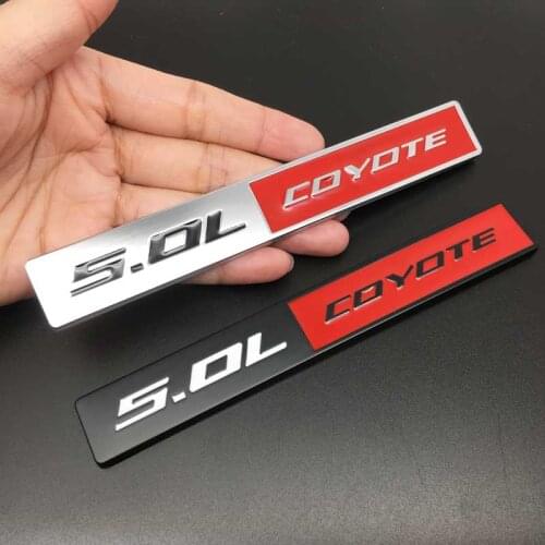 Car Styling 5.0L Coyote Logo Engine Emblem Badge Trunk Rear Side Wing Sticker For JEEP Chevrolet Ford Mustang GT Accessories