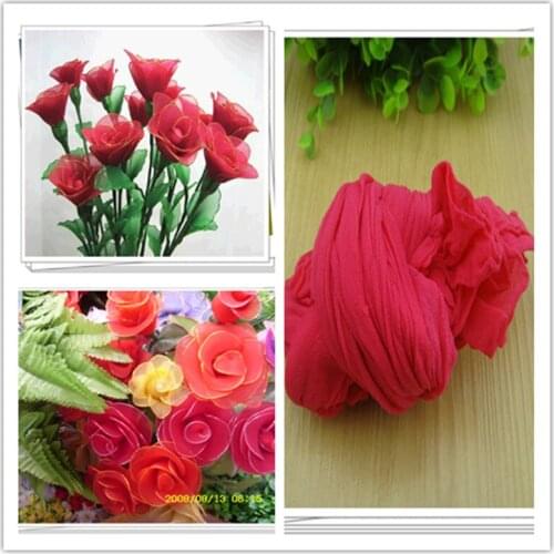 Free shipping 47 colors mix shipping or only one color ship mesh flowers,nylon stocking material/ronde flower for DIY flower