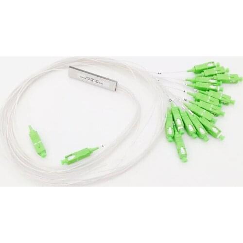 Free Shipping Fiber Optic PLC Splitter 2:16 Mini-module with SC/APC Connectors SM in/out each 0.9mm 1m 1.5meter cable