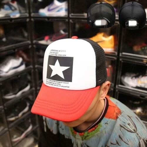 New Spring Multicolor Unisex Baseball Cap Men Hip-hop Breathable Hollow Cap Summer Women Five-pointed Star Mesh Sun Visor Hat