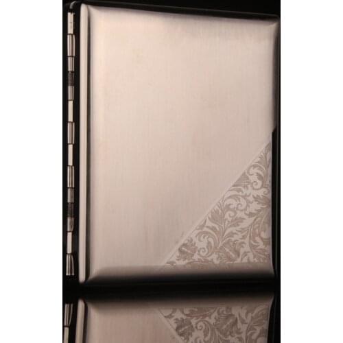 Cigarette Case Thick Nickel Brushed Laser 20 Sticks High-quality Stainless Steel Cigarette Case Smoking Accessories for Weed