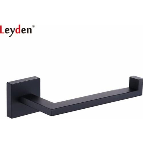 Leyden New Arrive Toilet Paper Holder Wall Mounted Black Stainless Steel Tissue Holder Bathroom Accessories Roll Paper Holder