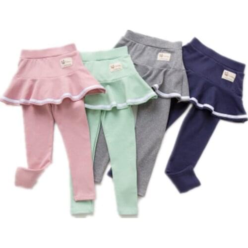Girls Pants Kids Leggings 3-7Y Children Clothing spring Autumn Cotton Leggings Baby Girl Skirt-pants High Quality 7096 09