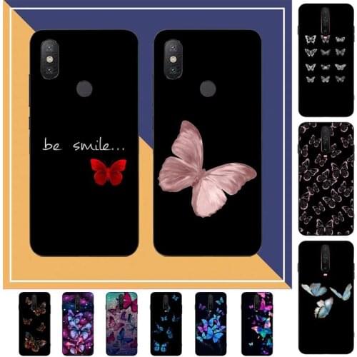 FHNBLJ Beauty Pink Butterfly Phone Case for RedMi note 7 8 9 6 5 4 X pro 8T 5A