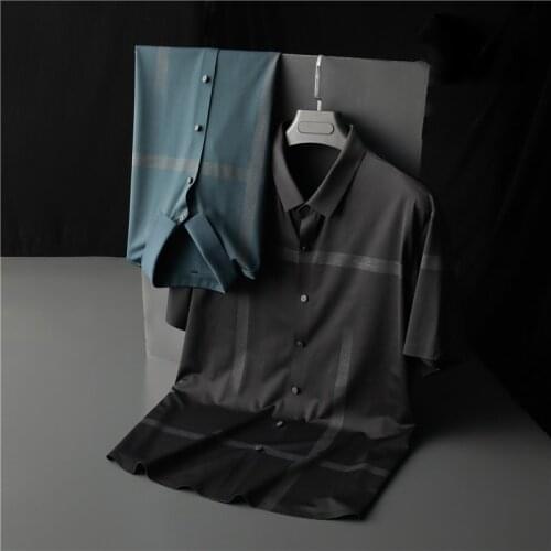 Plus Size 5XL 6XL 7XL 8XL Mens business Shirts 2021 Summer New Mens Regular-fit Short-Sleeve Casual Loose Fat Shirt