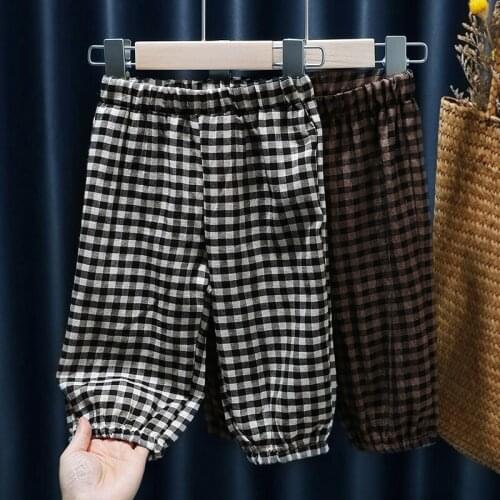 1-6Years Old Baby Girls Boys Cotton Harem Baggy Pants Kids Casual Loose Breathable Plaid Trousers 2021 New Children Clothes