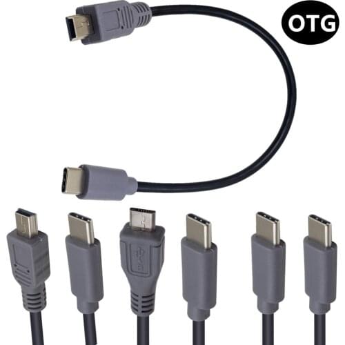 Mini USB to USB C OTG Cable,Micro USB to USB C OTG Cable，USB C to USB C OTG Cable，On-The-go Data Convertor Adapter OTG Cable
