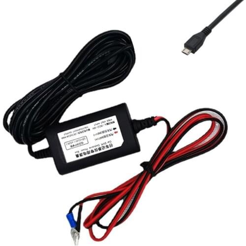 Dash Cam Hardwire Kit 12V/24V to 5V 2A Converter Cable Mini USB Step-Down Line
