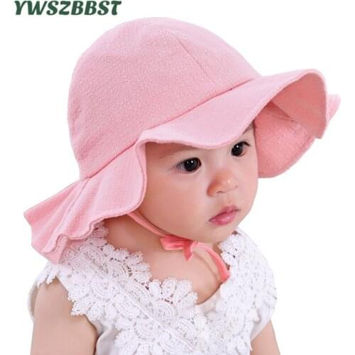 New Spring Summer Baby Girls Hat Children Sun Hat Cotton Baby Bucket Caps Autumn Girls Sunscreen Cap Boys Girls Brim Beach Hats
