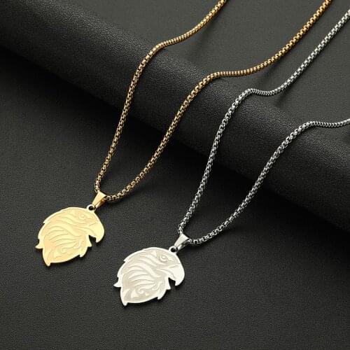 Chandle Stainless Steel Eagle Head Pendant Necklace