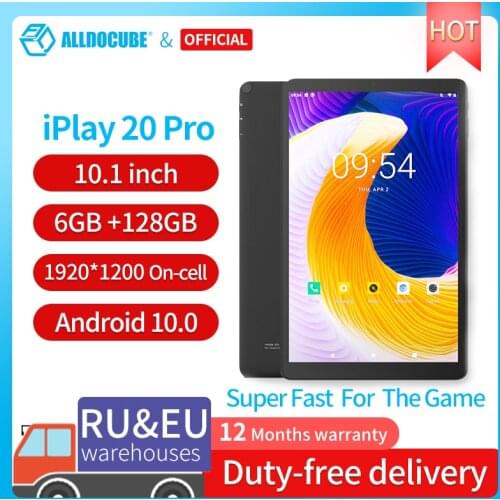Alldocube New Android 10 iPlay20 4G Tablet 10.1"1920x1200 SC9863A Octa Core 4GB RAM 64GB ROM Phone Call Tablets PC 6000 mAh GPS