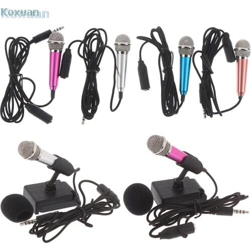 Portable 3.5mm Stereo Studio Mic KTV Karaoke Mini Microphone For Cell Phone PC Mic size: app.5.5cm*1.8cm