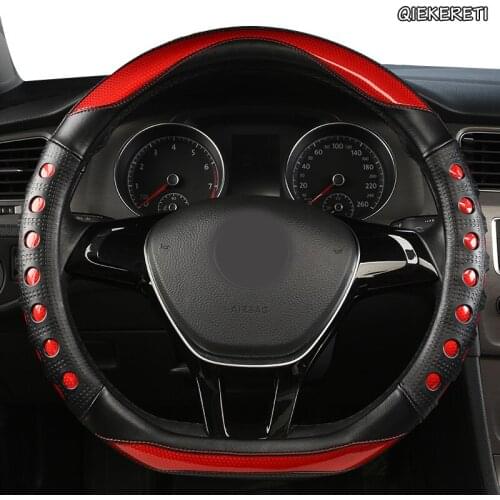 QIEKERETI Microfiber Leather Car Steering Wheel Cover For Renaults Duster Megane 2 3 koleos Logan sandero Scenic 2