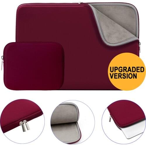 Rainyear Laptop Bag Sleeve Zipper Case 11,13,14,15,15.6 Inch Cover Notebook Bag For Macbook Air HP ASUS Protective Case Wine Red
