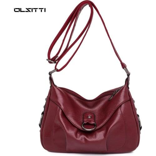 OLSITTI Luxury Pu Leather Shoulder Bags for Women 2021 New Designer Bag Soft Leather Solid Color Crossbody Bags Bolsas De Mujer