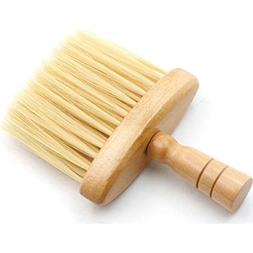 Salon Neck Face Duster Brush Wooden Trimming Beard Brush Hair Styling Hair Neck Duster Hair Cleaner Hairbrush Sweep Comb Tools