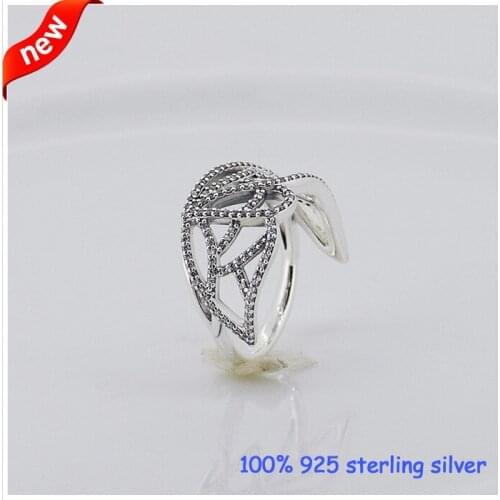 Compatible With European Jewelry Butterfly wing Silver Rings with CZ 100% 925 Sterling Silver Rings DIY Jewelry Wholesale 09R045