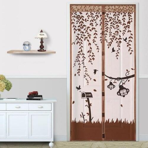 Soft Door Curtain Anti Insect Fly Mesh Door Net Summer Pattern Magnetic Button Mosquito Net Door Screen Bedroom Kitchen Cocina