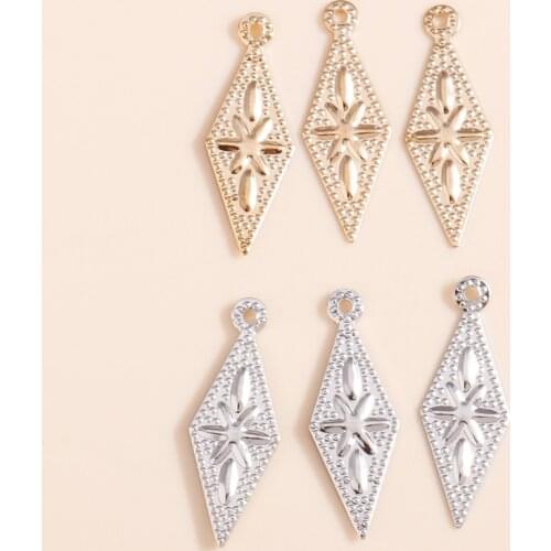 100pcs/lot 7*21mm Geometric Rhombus Sequins Charms for Jewelry Making Necklaces Bracelets DIY Supplies Accessories