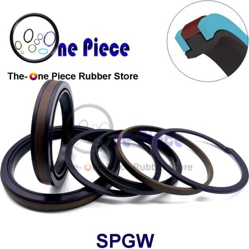 SPGW 50/55/60/65/70/75/80/85/90/95/100/105/110/115200 Piston PTFE compact seal hydraulic cylinder parts PTFE BRONZE/NBR/POM