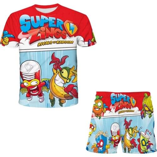 Superzings T Shirt 2021 Boys Girls T Shirt Summer Kids Baby Super Zings Boy Outfit Sport Suit Children Clothing Set 3-14 Years