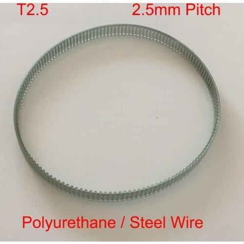 T2.5 245mm 98 Tooth 5mm 8mm 10mm 15mm 20mm 25mm To 28mm Width 2.5mm Polyurethane PU Steel Wire Cogged Synchronous Timing Belt