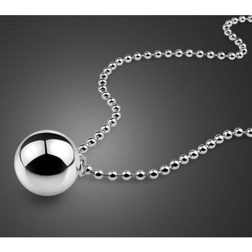 Lovely solid 925 silver bells ball pendant Fashion women long necklace.Charming lady sterling silver necklace.Wholesale jewelry