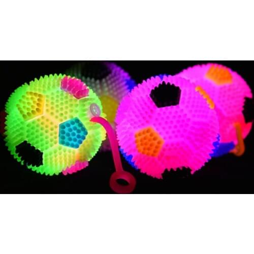 1pcs Luminous football elastic ball with sound/luminous toys/crystal ball/baby toys for children/toy Christmas birthday gift