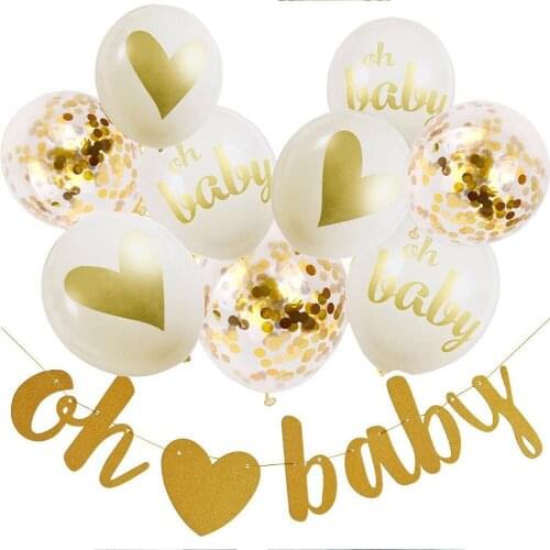 10 pcs/lot Baby Shower Decorations Gender Reveal Party Its a Boy or Girl Party Decor Supplies printed light pink blue balloons