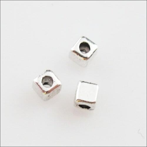 250 New Charms Tibetan Silver Tone Tiny Square Spacer Beads 2.5mm