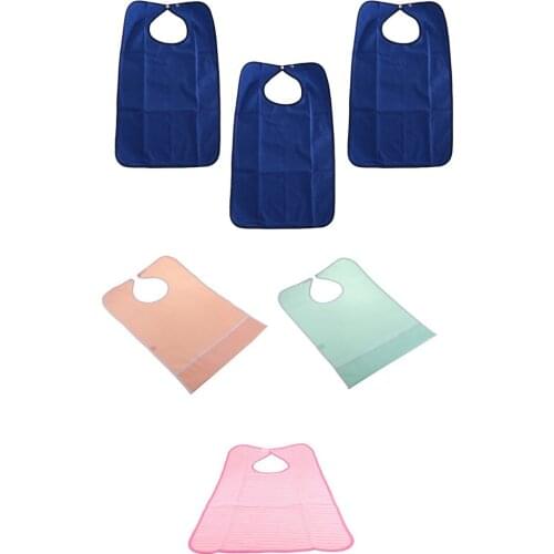 3pcs Waterproof Crumb Catcher Bib Meals Eating Protector Disability Patient Aid Apron for Feeding