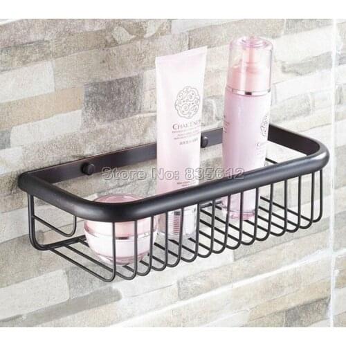300mm Black Oil Rubbed Bronze Wall Mounted Single Tier Soap / Sponge Shower Storage Basket / Bathroom Accessory Wba125