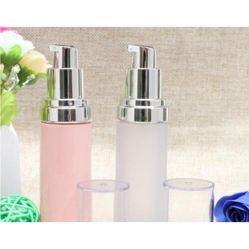 300pcs/lot Hot Sale 30ml Frosted/Pink Vacuum Airless Bottle Empty Cosmetic Containers Lotion Plastic Packaging Bottles SN306