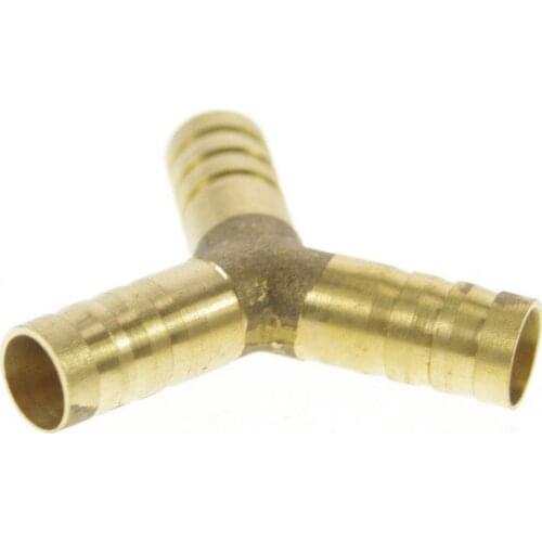 5pcs 3 ways 10mm BSP Y House Barbed Connection Pipe Brass Coupler Adapter