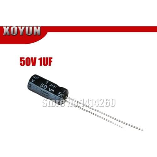 50pcs/lot Higt quality 50V1UF 4*7mm 1UF 50V 4*7 Electrolytic capacitor