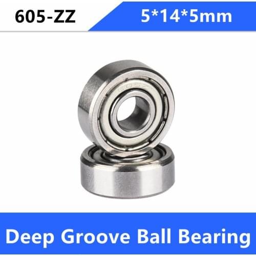 500pcs/lot 605ZZ miniature ball bearing 605-2Z 605Z 5x14x5 shielded deep groove ball bearings 5*14*5 mm