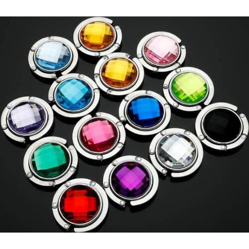 600pcs Free shipping Bag hook Folding Bag Purse Hook NO Mirror Crystal bag Hanger Holder handbag hot sale party gift SN3745