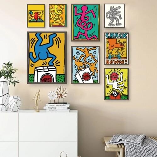 Abstract Graffiti Style Art Exhibition Gallery Wall Canvas Painting Poster and Prints Picture Game Company Home Room Decoration