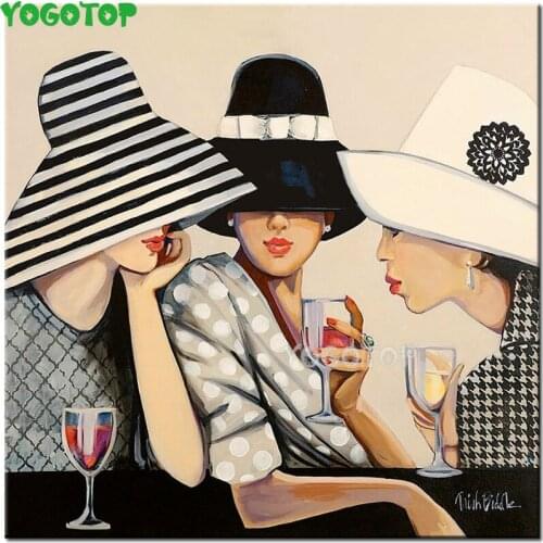 Diy diamond embroidery Modern art, ladies party diamond painting full square round mosaic picture of rhinestone decor YY4829