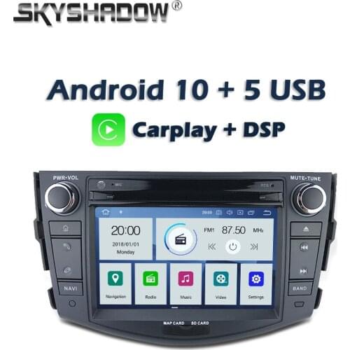 Carplay DSP Car DVD Player PX6 IPS Android 10 4GB + 64GB GPS Map WIFI Bluetooth 4.2 RDS Radio For Toyota RAV4 RAV 4 2006 - 2012