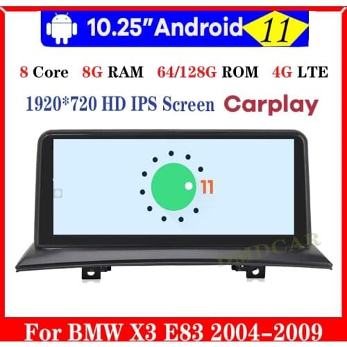 10.25" 8Core 8+64G Android 10.0 Car Multimedia Player GPS Navigation for BMW X3 E83 2004-2012 Radio Stereo Head Unit WiFi 4G LTE