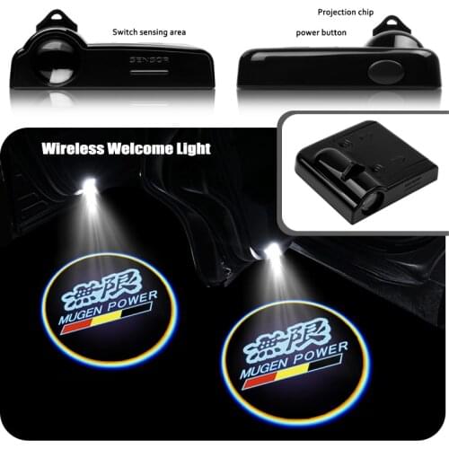 2pcs Car styling Wireless Laser Projector LED Door Welcome Light Ghost Shadow Light For Honda Mugen Civic Accord S2000 CR-V