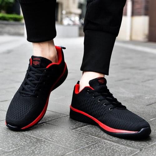Large size mens shoes summer new mesh breathable woven upper anti slip light running shoes sneakers