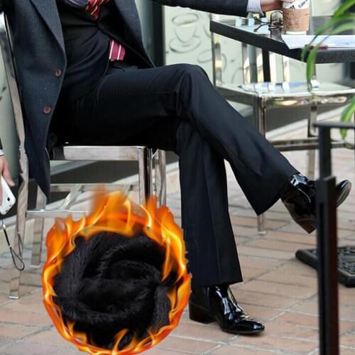 Mens Flared Trousers Formal Pants Bell Bottom Pant Dance Plus velvet Suit Pants Size 28 29 30 31 32 33 34 36 37